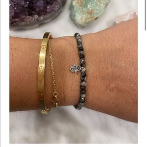 SYDNEY EVAN STYLE LABRADORITE HAMSA HAND BEADED BRACELET